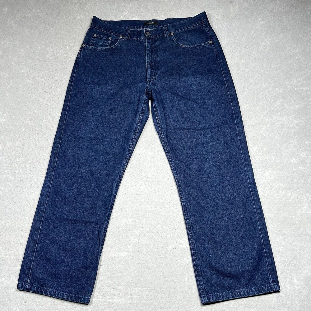 Canali Jeans Mens Size 36 Blue Denim 5-Pocket Pockets Made In Italy Cotton